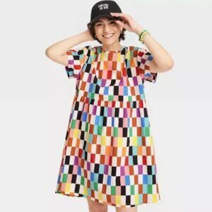 Target PRIDE Rainbow Check Skater Dress Size XS